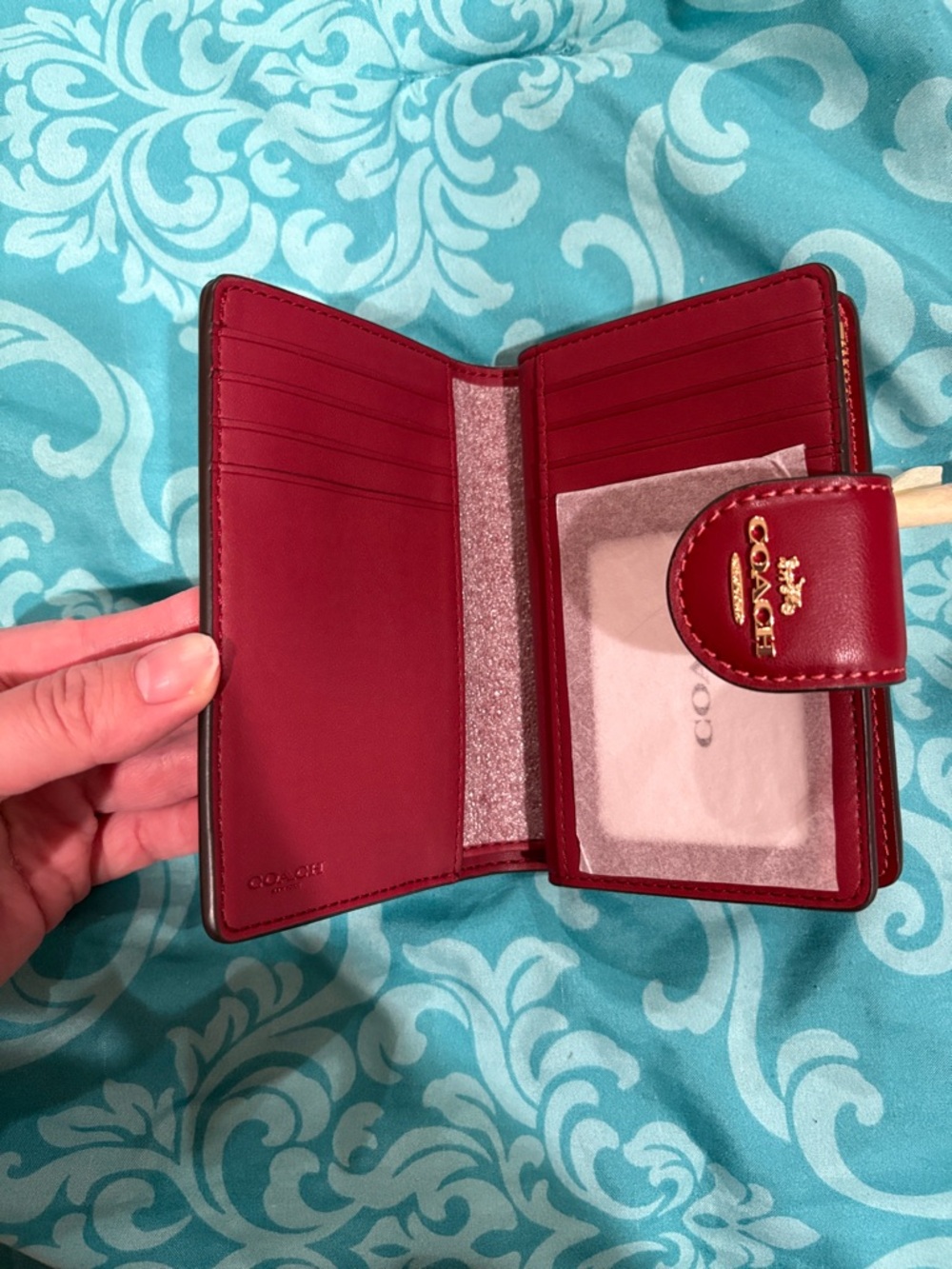 Coach signature cherry wallet in tan multi - Picture 3 of 8